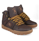 DC Shoes Pure High-Top WR Winterized Boot Brown/Gum, waterbestendige boot met leren upper, 3M Thinsulate isolatie en zware rubberen buitenzool, verkrijgbaar bij Revert 95 Haarlem