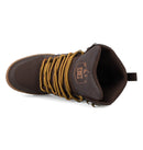 DC Shoes Pure High-Top WR Winterized Boot Brown/Gum, waterbestendige boot met leren upper, 3M Thinsulate isolatie en zware rubberen buitenzool, verkrijgbaar bij Revert 95 Haarlem