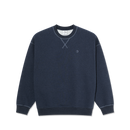 Polar Skate Co Frankie Crewneck Navy Melange – sweatshirt van zware katoenmix met geborstelde binnenzijde en subtiel geborduurd Polar-logo in navy melange kleur.