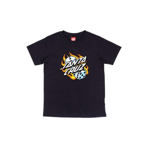 Koop de Santa Cruz Youth Flaming Dice Dot T-Shirt veilig  en snel bij Revert 95 online of kom hem checken in de winkel in Haarlem.