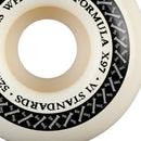 Bones X Formula V1 Standard skateboard wielen 97A, X Formula urethane smooth riding surface narrow profile center-set reversible bearing placement V1 Standard shape 0.25 inch lip radius gemaakt in de USA beschikbaar in 52mm 53mm en 54mm, verkrijgbaar bij Revert 95 Haarlem