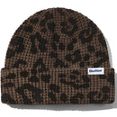 Butter Goods Distress Waffle Beanie in Leopard, productfoto 1 van 2