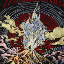 HUF x Thrasher Trucker Jacket – zwart denim jack met grote Thrasher-print op de rug en subtiel HUF-logo, ritssluiting en klassieke trucker-fit