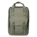 Doughnut Macaroon Meditative Dark Backpack in Sand, 16 liter dagrugzak van 900D poly canvas met lederen afwerking en laptopvak tot 14 inch, verkrijgbaar bij Revert 95 Haarlem