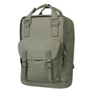 Doughnut Macaroon Meditative Dark Backpack in Sand, 16 liter dagrugzak van 900D poly canvas met lederen afwerking en laptopvak tot 14 inch, verkrijgbaar bij Revert 95 Haarlem