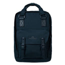 Doughnut Macaroon Meditative Dark Backpack in Midnight Blue, 16 liter dagrugzak van 900D poly canvas met lederen afwerking en laptopvak tot 14 inch, verkrijgbaar bij Revert 95 Haarlem