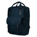 Doughnut Macaroon Meditative Dark Backpack in Midnight Blue, 16 liter dagrugzak van 900D poly canvas met lederen afwerking en laptopvak tot 14 inch, verkrijgbaar bij Revert 95 Haarlem