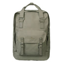 Doughnut Macaroon Large Meditative Dark Backpack in Sand, 20 liter rugzak van 900D poly canvas met lederen afwerking en laptopvak tot 15 inch, verkrijgbaar bij Revert 95 Haarlem