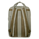 Doughnut Macaroon Large Meditative Dark Backpack in Sand, 20 liter rugzak van 900D poly canvas met lederen afwerking en laptopvak tot 15 inch, verkrijgbaar bij Revert 95 Haarlem