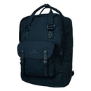 Doughnut Macaroon Large Meditative Dark Backpack in Midnight Blue, 20 liter rugzak van 900D poly canvas met lederen afwerking en laptopvak tot 15 inch, verkrijgbaar bij Revert 95 Haarlem