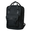 Doughnut Macaroon Large Meditative Dark Backpack in Ground, 20 liter rugzak van 900D poly canvas met lederen afwerking en laptopvak tot 15 inch, verkrijgbaar bij Revert 95 Haarlem