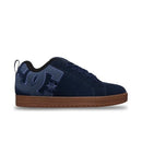 DC Shoes Court Graffik Dark Navy, skateschoen met nubuck leer upper, cupsole constructie en Pill Pattern buitenzool, verkrijgbaar bij Revert 95 Haarlem

