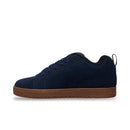 DC Shoes Court Graffik Dark Navy, skateschoen met nubuck leer upper, cupsole constructie en Pill Pattern buitenzool, verkrijgbaar bij Revert 95 Haarlem
