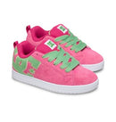 DC Shoes Court Graffik in de kleur Crazy Pink/Soft Lime, verkrijgbaar bij Revert 95 Haarlem