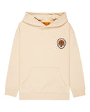 Element x Timber! Hermit Kids Sweater Oatmilk met geborduurd Element x Timber! skull logo op de linkerborst en full-color psychedelische backprint met kikker, skull en vlammen, verkrijgbaar bij Revert 95 Haarlem