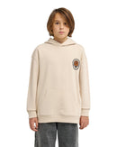 Element x Timber! Hermit Kids Sweater Oatmilk met geborduurd Element x Timber! skull logo op de linkerborst en full-color psychedelische backprint met kikker, skull en vlammen, verkrijgbaar bij Revert 95 Haarlem