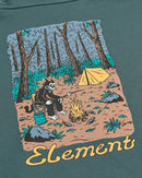 Element x Floor Marshmallo Hoodie Kids Dark Slate, gerecyclede French terry hoodie met kangoeroezak en print op voor- en achterkant van Floor Van Het Nederend, kindermaten XS/8-XL/16, verkrijgbaar bij Revert 95 Haarlem