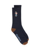 Element x Floor Fishing Socks Blue, gerecyclede sokken met illustratie van Floor Van Het Nederend, verkrijgbaar bij Revert 95 Haarlem