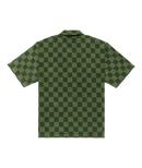 RVCA Antonia Figueiredo Checker Sponge Shirt in Beechnut, relaxed korte mouw overhemdje in checker patroon van zachte sponge stof, signatuurlijn van Braziliaanse pro surfer Antonia Figueiredo, verkrijgbaar bij Revert 95 Haarlem