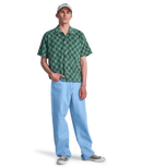 RVCA Antonia Figueiredo Checker Sponge Shirt in Beechnut, relaxed korte mouw overhemdje in checker patroon van zachte sponge stof, signatuurlijn van Braziliaanse pro surfer Antonia Figueiredo, verkrijgbaar bij Revert 95 Haarlem