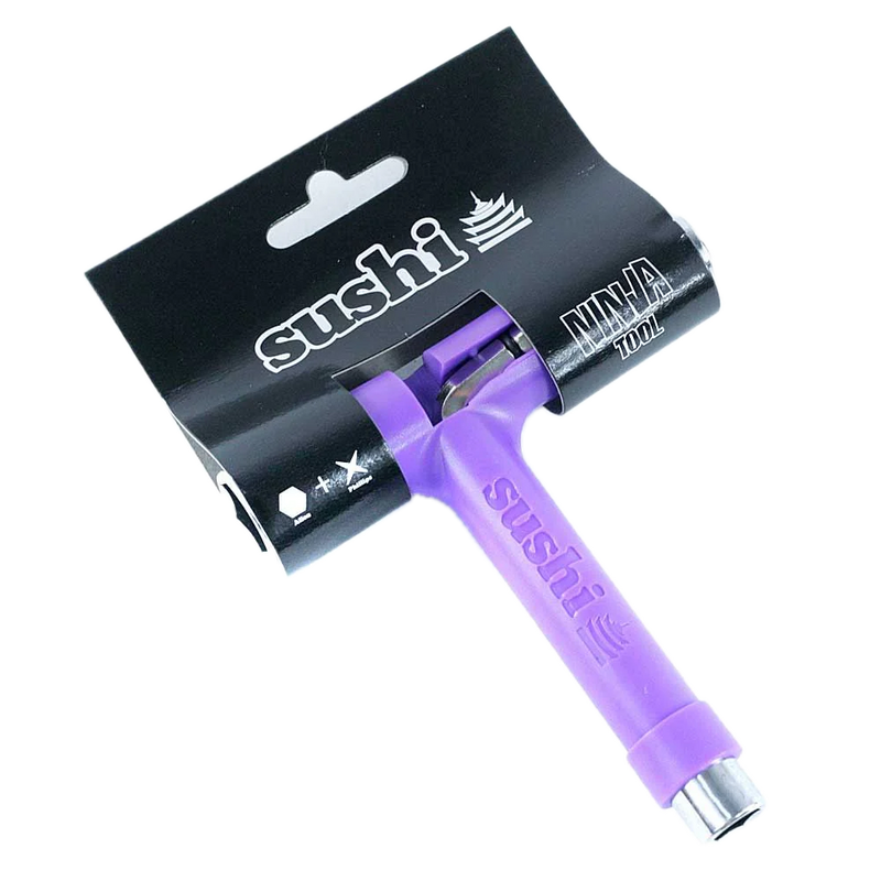 Sushi Skate Ninja T Tool Purple – paarse alles-in-één skate tool met drie dopmaten en uitneembare inbus/kruiskop