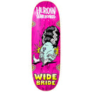 Heroin Wide Bride skateboard deck 10.4 inch, team model 7-ply maple Razortop Construction 32.25 inch lang wheelbase 14.25 inch met assorted stained bottom veneer en Wide Bride graphic van Fos, verkrijgbaar bij Revert 95 Haarlem