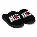 HUF Fuzzy Slipper Black, fuzzy-gevoerde slipper van 100% polyester met Green Buddy artwork en cupsole, verkrijgbaar bij Revert 95 Haarlem