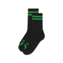 Polar Skate Co Rib Socks Happy Sad Black Green – ribgebreide sokken van katoenmix met Happy Sad-logo en zwarte kleur met groene details.