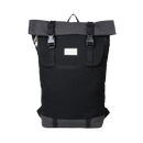 Doughnut Christopher Euro II Series Backpack Black Ground met gerecycled nylon constructie, leren afwerking en roll-top sluiting, verkrijgbaar bij Revert 95 Haarlem