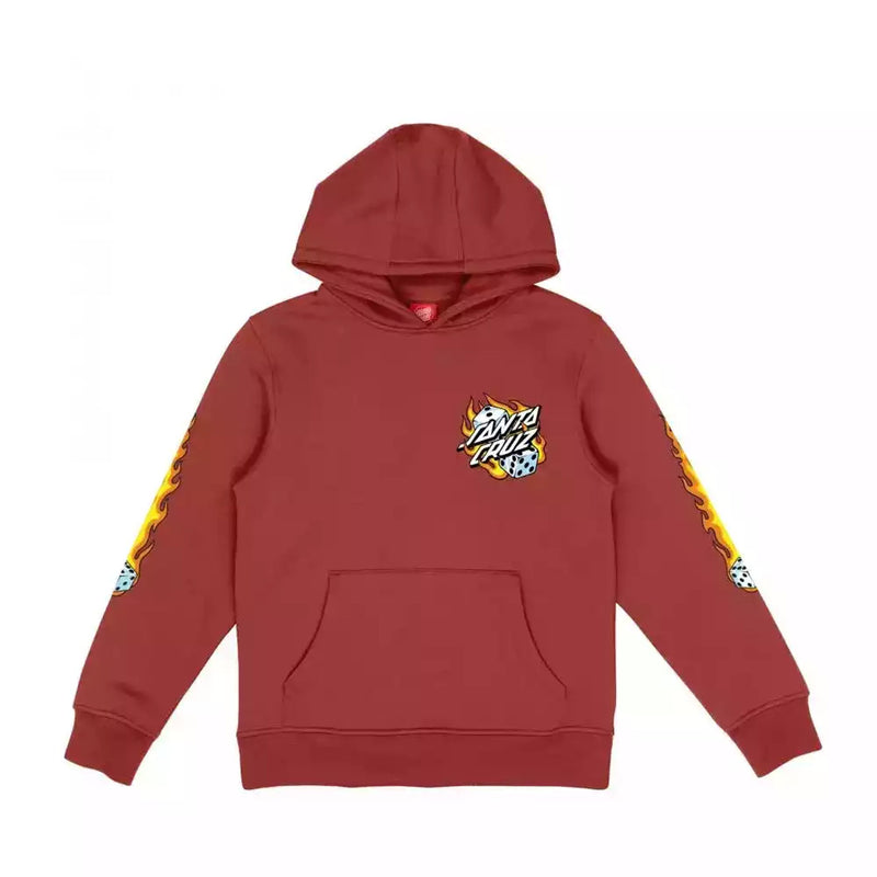 Santa Cruz Youth Flaming Dice Dot Hood