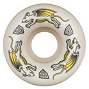 Powell Peralta Dragon Formula Nano Rat V4 Wide skateboard wielen 97A 52mm, asymmetrisch dubbel radiaal design met lock-in binnenrand en V4 Wide buitenrand 34mm breed center set lagers off white hard park wiel, set van vier gemaakt in Santa Barbara, verkrijgbaar bij Revert 95 Haarlem