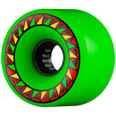 Powell Peralta Primo skateboard wielen in Green 75A 69mm, Soft Slide Formula SSF zachte cruiser freeride wielen 48mm breed 44mm contactpatch center set handgemaakt in Californie set van vier, verkrijgbaar bij Revert 95 Haarlem