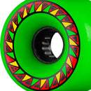 Powell Peralta Primo skateboard wielen in Green 75A 69mm, Soft Slide Formula SSF zachte cruiser freeride wielen 48mm breed 44mm contactpatch center set handgemaakt in Californie set van vier, verkrijgbaar bij Revert 95 Haarlem