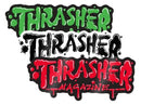 Thrasher Wet Paint 6 inch Sticker, verkrijgbaar in Green, Red en Black, verkrijgbaar bij Revert 95 Haarlem