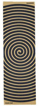 Madness Swirl Clear Griptape Sheet 10 inch breed 33 inch lang, transparante silicone carbide griptape met gedrukt swirl patroon zodat deck graphic zichtbaar blijft door de grip heen met Madness branding in de hoek, verkrijgbaar bij Revert 95 Haarlem