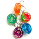 Spitfire Sapphire Wheel Key Chain Assorted in 42mm urethaan met classic swirl design, verkrijgbaar bij Revert 95 Haarlem