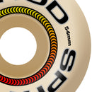 Spitfire Soft Sliders Formula Four Ishod Lock-In Classic wheels 54mm 93A, soft duro skateboard wielen met high rebound compound Lock-In Classic shape asymmetrisch straight edge lock-in cut 33.6mm breed riding surface 19.5mm pro model Ishod Wair, verkrijgbaar bij Revert 95 Haarlem