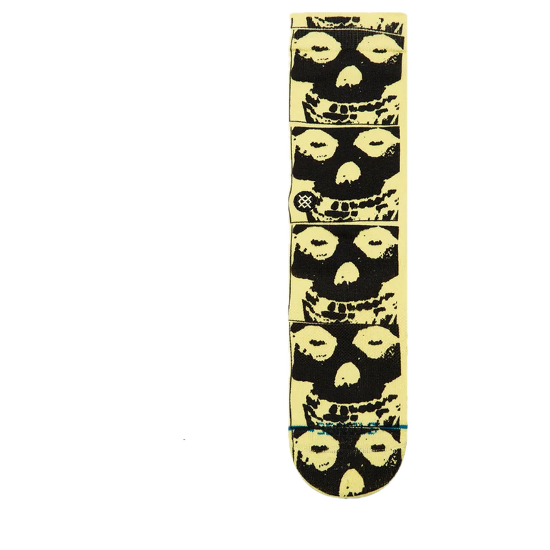 Stance x Misfits Collection Crew Melon – crew sokken in Melon kleur met Misfits Skull details en Stance branding