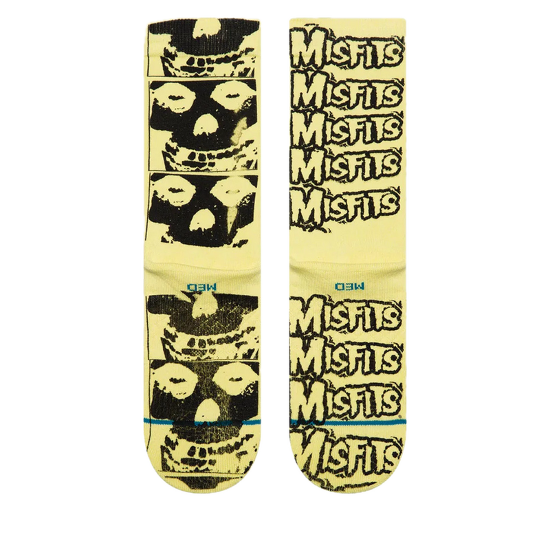 Stance x Misfits Collection Crew Melon – crew sokken in Melon kleur met Misfits Skull details en Stance branding