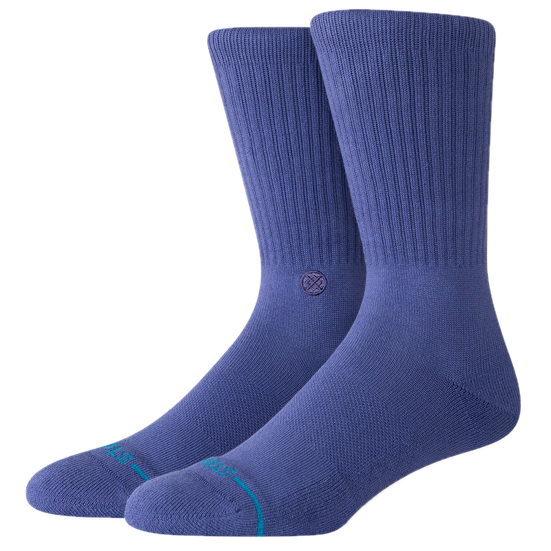 Stance Icon Indigo 2 – indigoblauwe crew sokken van Stance met medium cushioning en iconisch logo