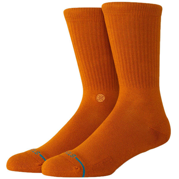 Stance Icon Crew Spice – crew sokken in warme Spice kleur met medium cushioning en subtiele Stance branding