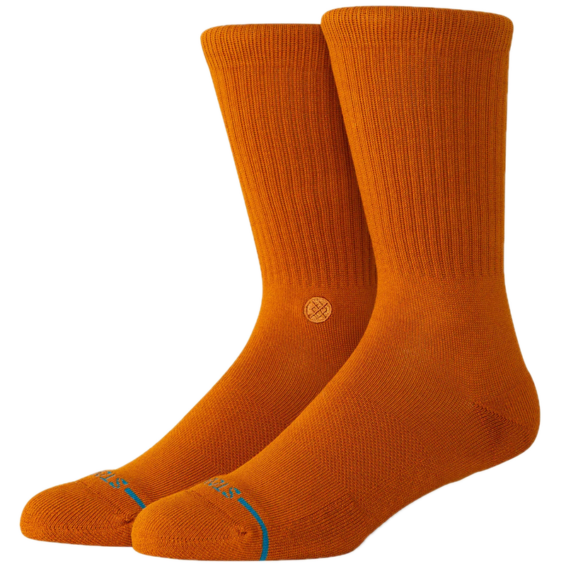 Stance Icon Crew Spice – crew sokken in warme Spice kleur met medium cushioning en subtiele Stance branding
