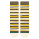 Stance Ollie Crew Olive – olijfgroene crew sokken met subtiele details, medium cushioning en Stance branding