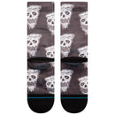 Stance Pizza Face Crew Sock White/Black met pizza graphic en crew hoogte, verkrijgbaar bij Revert 95 Haarlem
