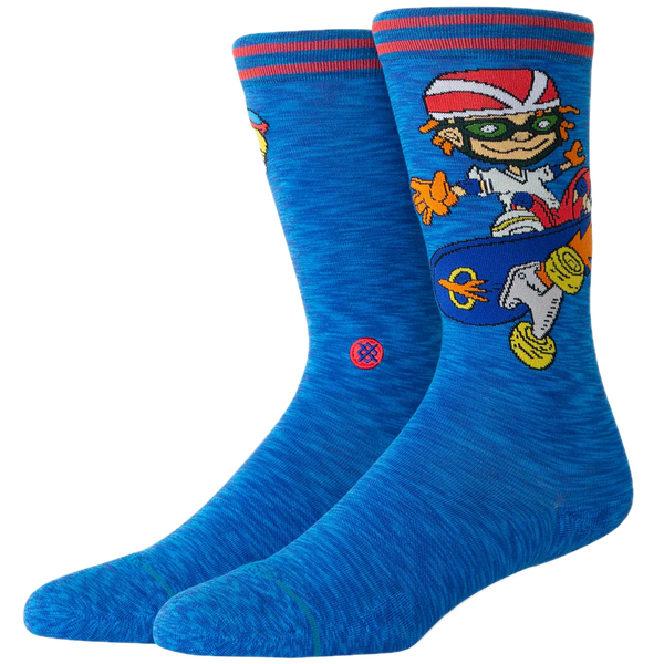 Stance x Nickelodeon Reggie And Otto Crew Royal – blauwe crew sokken met Rocket Power graphics van Reggie & Otto