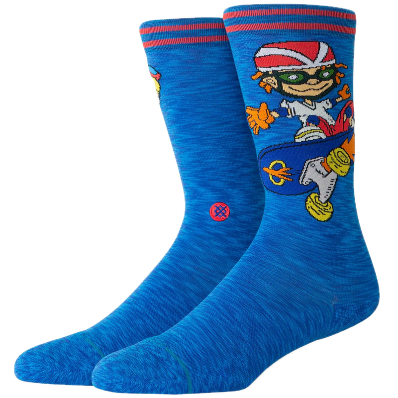 Stance x Nickelodeon Reggie And Otto Crew Royal – blauwe crew sokken met Rocket Power graphics van Reggie & Otto