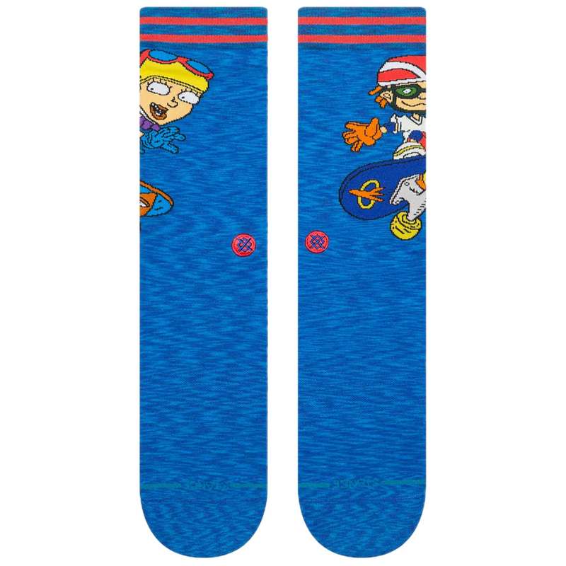Stance x Nickelodeon Reggie And Otto Crew Royal – blauwe crew sokken met Rocket Power graphics van Reggie & Otto