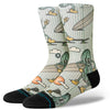 Stance Feeling Pickled Crew Sock in Cream met crew hoogte en poly blend constructie, verkrijgbaar bij Revert 95 Haarlem