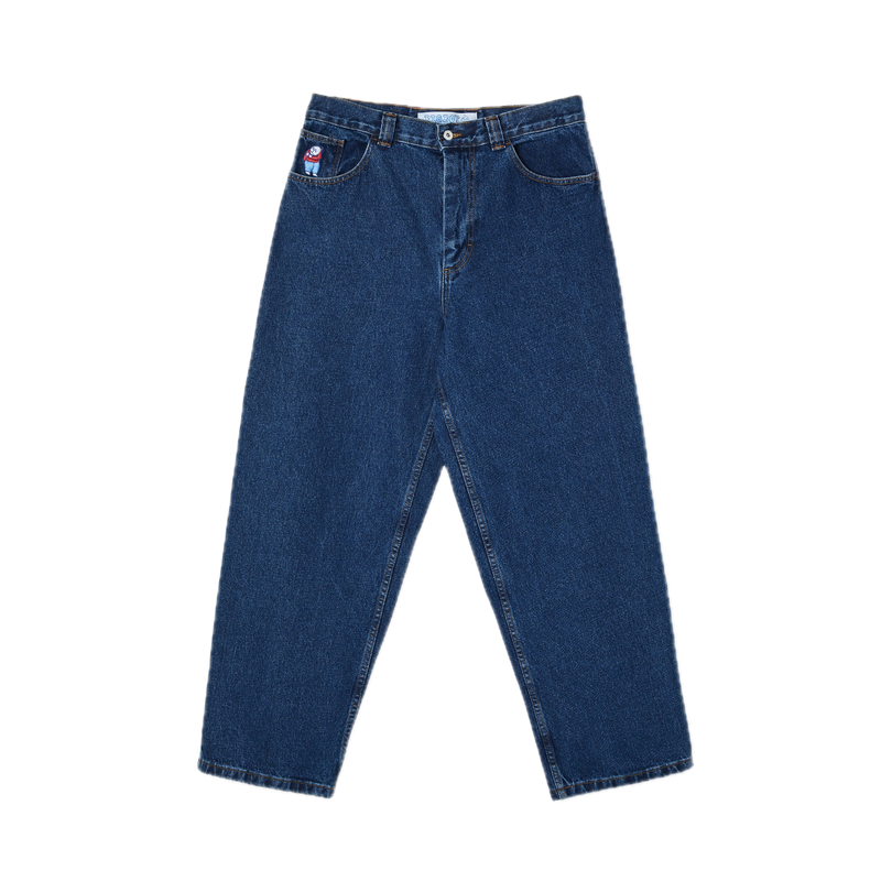 Polar Skate Co Big Boy Pants OG Logo Dark Blue – baggy denim pants met OG Logo embroidery