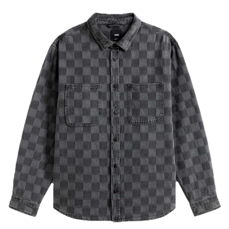 Vans Hastings Checkerboard Faded Black – zwarte hoodie in faded black met checkerboard-details op de mouwen en Vans-logo